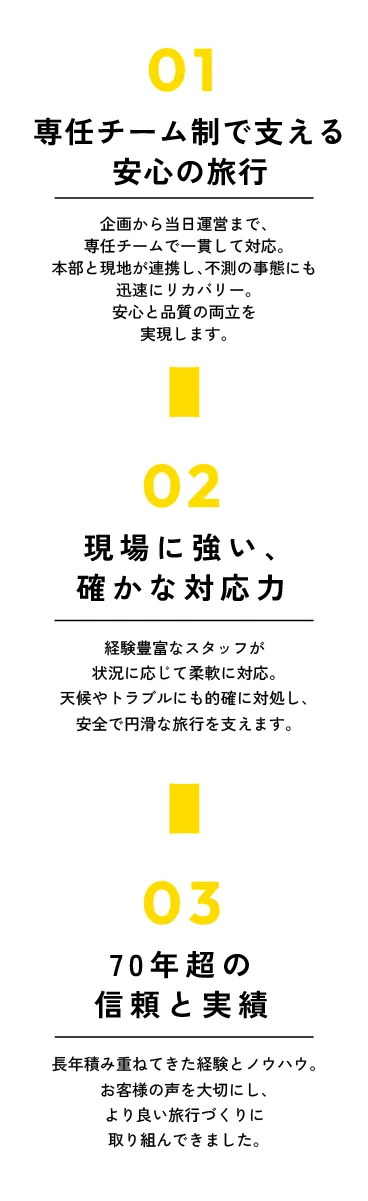 中部キャラバンの3つの強み